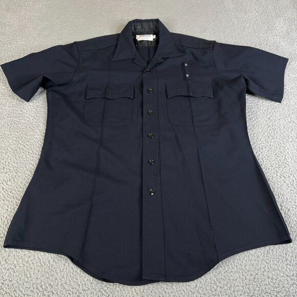 Elbeco Shirt Men 16 1/2 Blue 100% Wool Police Tactical Uniform Detective Work - Picture 1 of 10